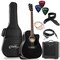 Ashthorpe Full-Size Dreadnought Cutaway Acoustic Electric Guitar Package with 10 Watt Amp